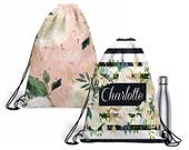Personalized Backpack, Custom DrawString Backpack, Monogrammed Tote Bag, Custom School Bag, Custom Gym Bag, Lightweight Bag, Draw String Bag