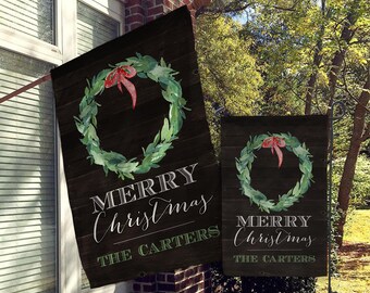 Custom Christmas Flag, Holiday Flag, Merry Christmas Flags, Santa Flags, House Flags,Garden Flags, , Personalized Flag, Monogrammed Flag