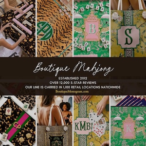 Custom Mahjong Mat, Neoprene, Personalized, Monogram, Letter, Initial, Preppy, Chinoiserie, Tibetan Tigers, Hide Rug Design Bild 5