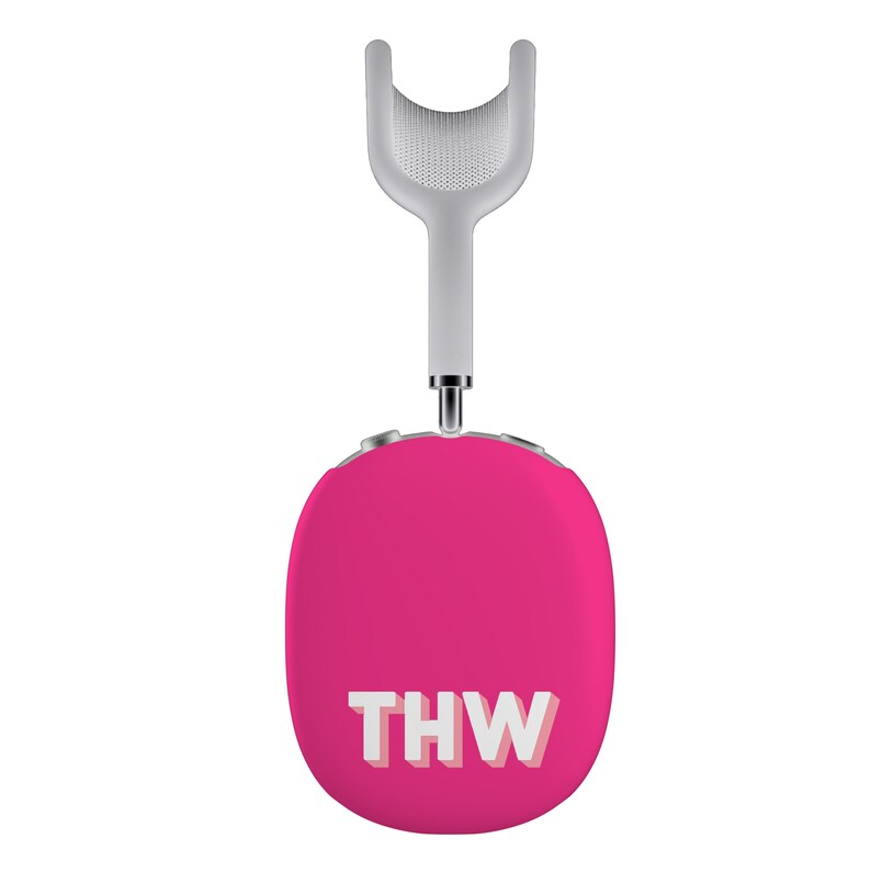 May include: Pink wireless headphones with a white headband and the text "THW" in a white and pink font.
