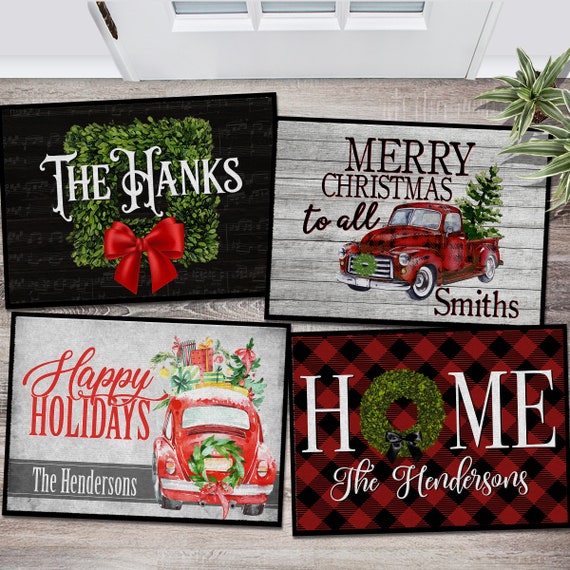 Christmas Door Mat, Outdoor Doormat, Indoor Mat, Floor Mat, Entry