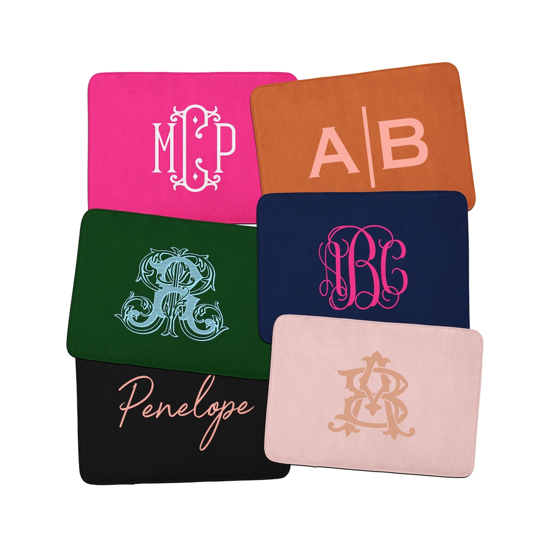 Monogram Mat Monogrammed Bath Mat, Personalized Rug, Bath Mat, Personalized Bathroom ...