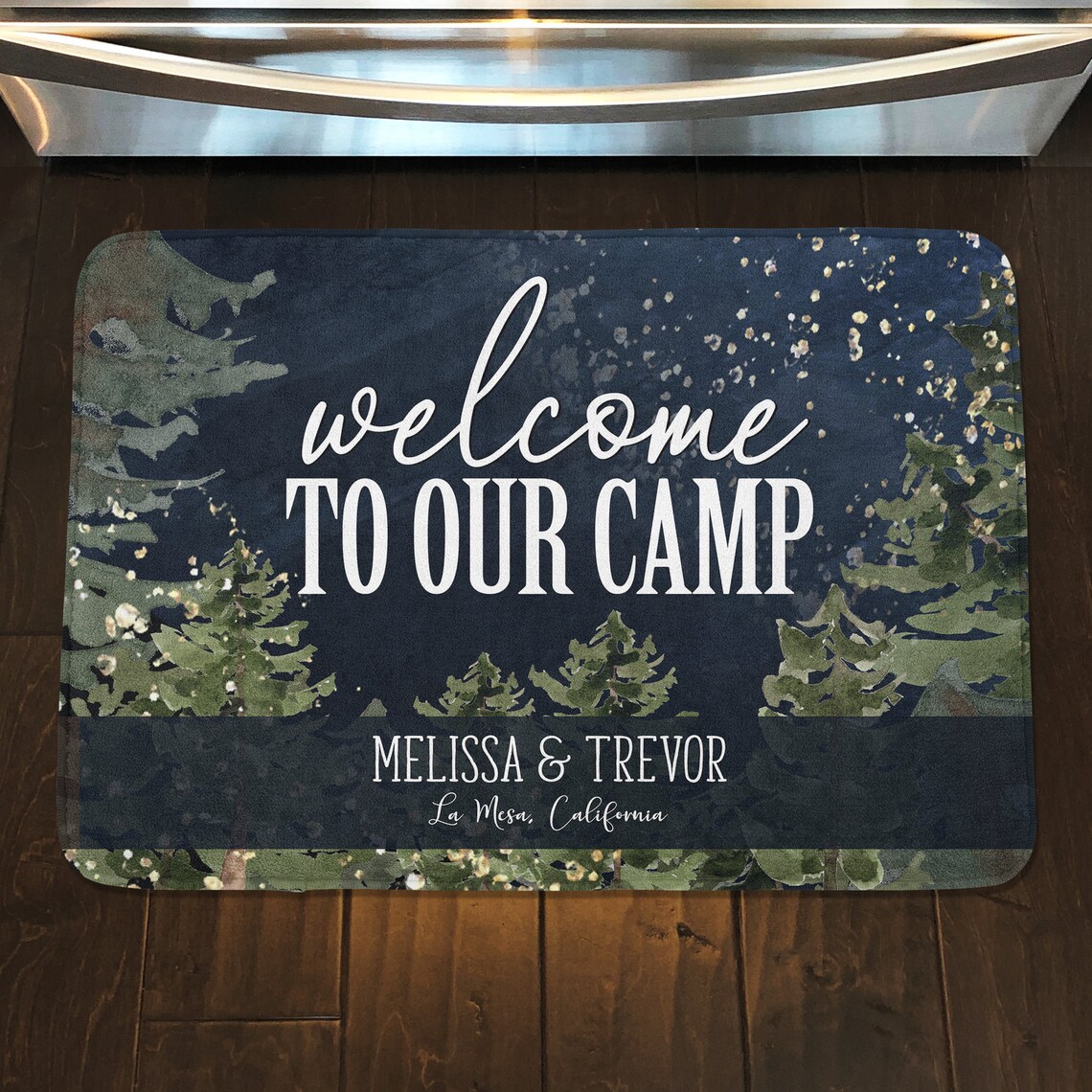 Personalized Camping Mat Custom Camp Site Floor Mat Kitchen Etsy