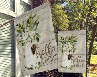 Welcome Garden Flag, House Flag, Garden Flags, Porch Flags, Yard Flags, Farmhouse Rustic Chic Design Outdoor Decor