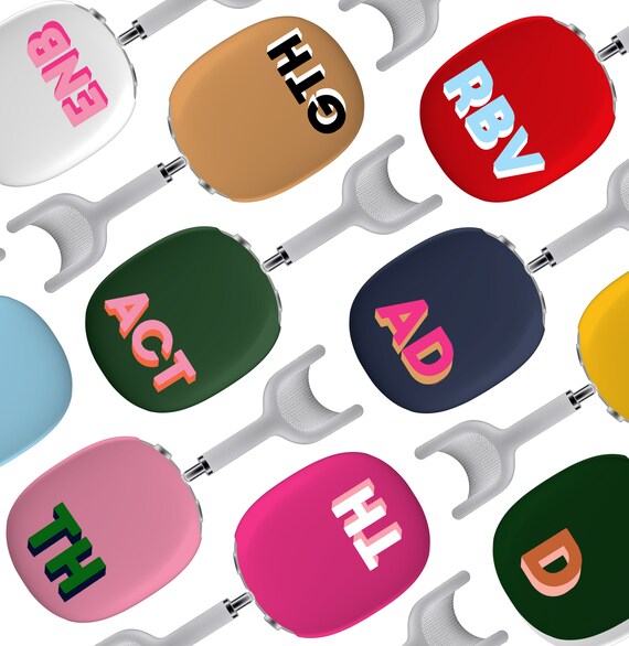 Personalized Airpods Max Covers, Custom Air Pod Max, Snap Airpod Case, Headphone Protective Cover, Maximalist, Shadow Initials, Letters