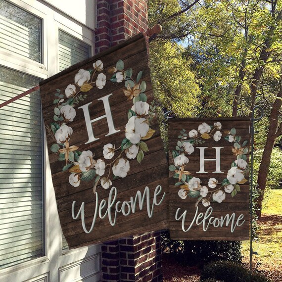 Personalized Flag Welcome Garden House
