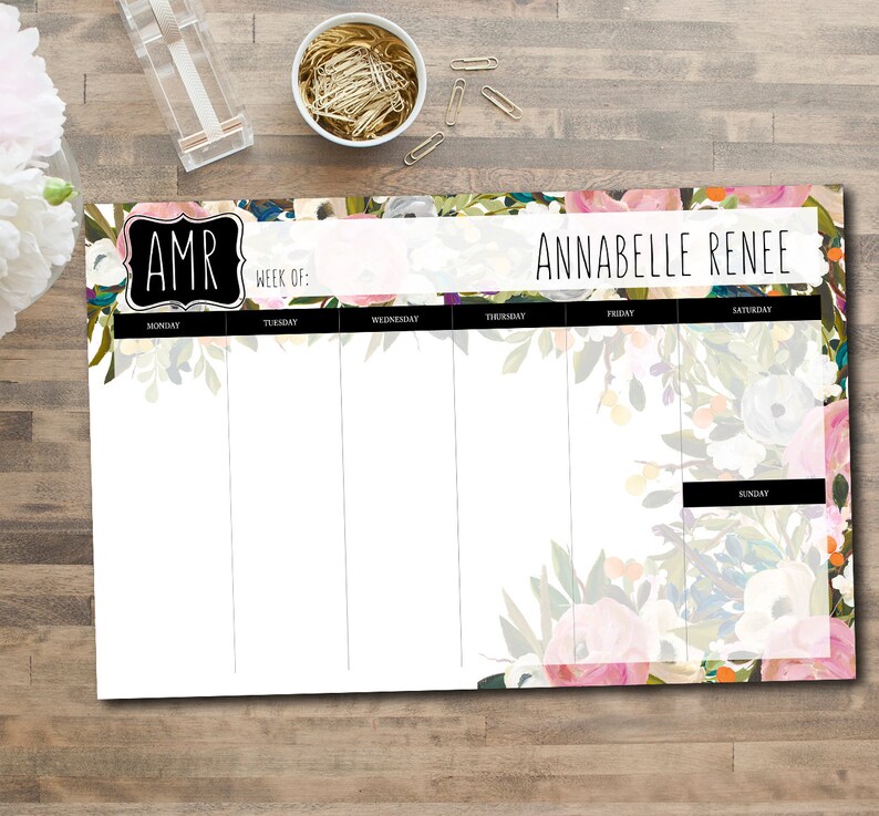 Personalized Desk Paper Pad Calendar Custom Monogram Image 0