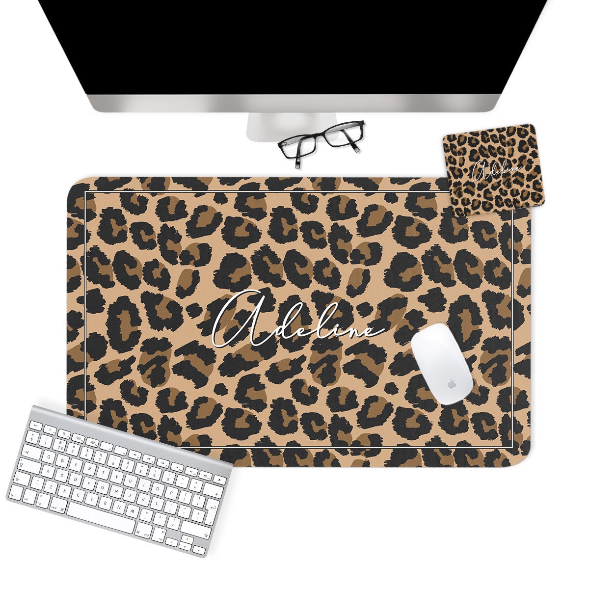 Mouse pad Pink Cheetah Mousepad Plants Office Decor for Women Men Desk  Accessories Leopard Animal Print Mousepad Gift for Coworker 9.5x7.9x0.12  Inch 