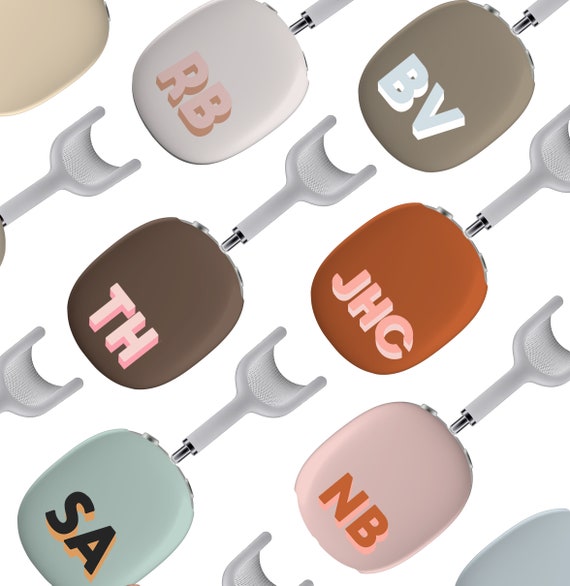 Personalized Airpods Max Covers, Custom Air Pod Max, Snap Airpod Case, Headphone Protective Cover, Boho Minimalist, Initial Shadow