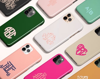 Personalized Monogram Phone Case, Custom Name Case, iPhone 15 Case, iPhone 16se, Magsafe, Iphone 16, Pro Max, Mini, choose colors, monogram