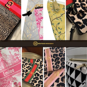 Custom Mahjong Zip Bag, Tile Pouch, Game Bag, Preppy, Large, Monogram, Personalized, Letter, Initial, Tortoise, Leopard image 13