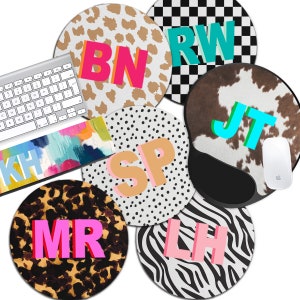 Personalized Initial Mouse Pads, Custom Wrist Rest, Initial Gel MousePad, Initial Coaster, Minimalist Desk, Mouse Pad, Tall Shadow