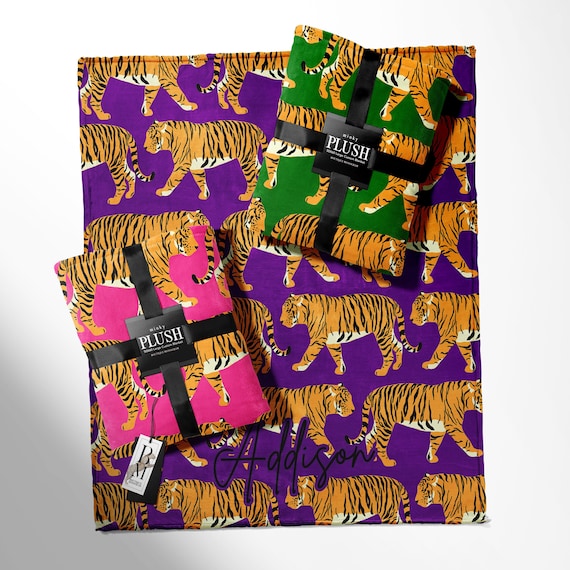 Custom Tiger Blanket, Personalized Tiger Animal Custom Blanket, Dorm Blanket, Trendy and Popular Modern Gift, Choose your colors