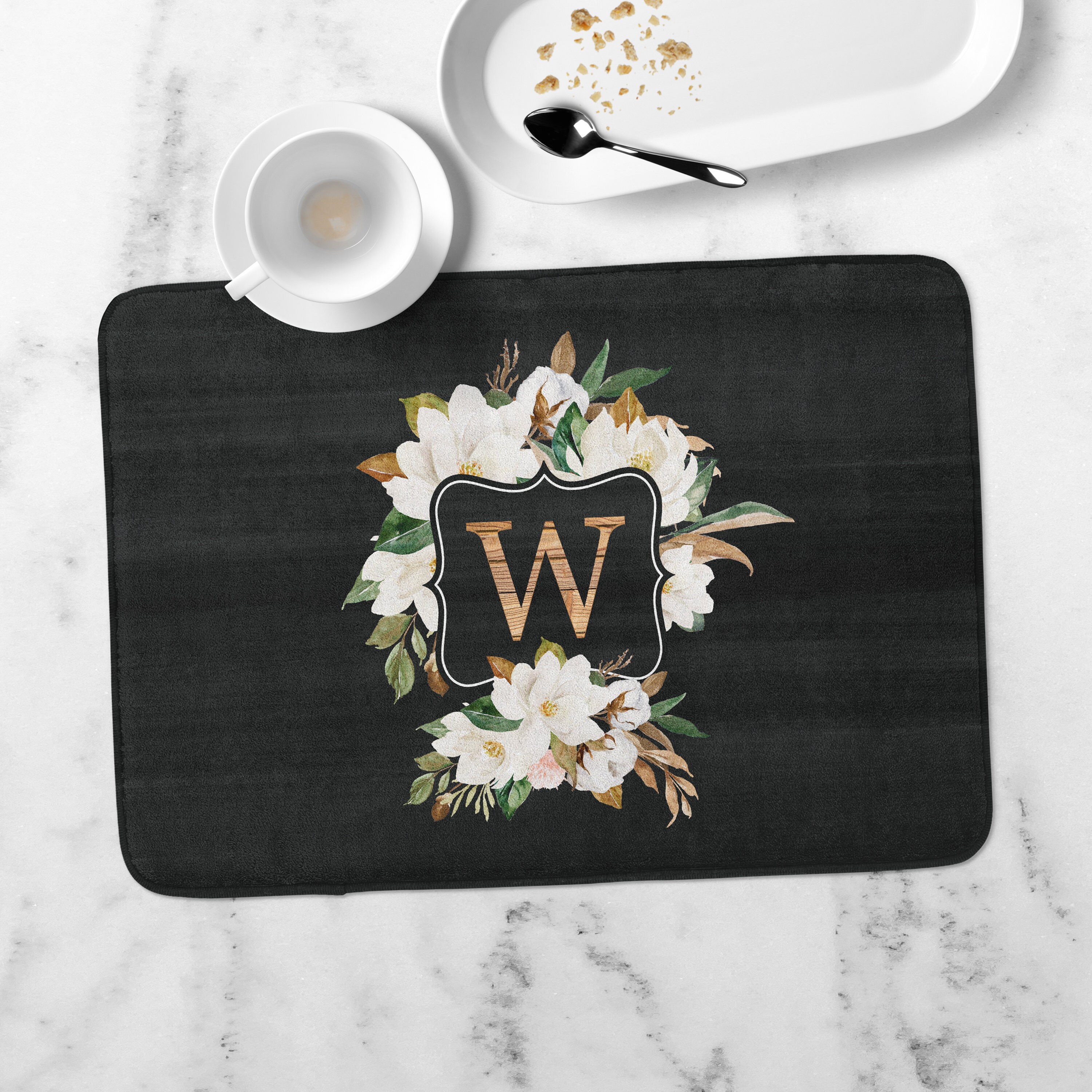 Custom Dish Mat Personalized Drying Mat Monogrammed Kitchen Etsy