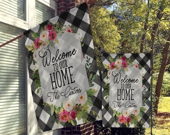 Personalized Flag, Welcome Garden Flag, Welcome House Flag, Farmhouse Garden Flag, Rustic Country Decor, Yard Decor, Outdoor Decor, Custom