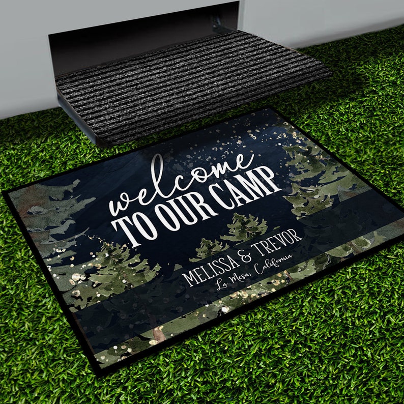 Personalized Camping Mat Custom Camp Site Door Mat Monogram Etsy