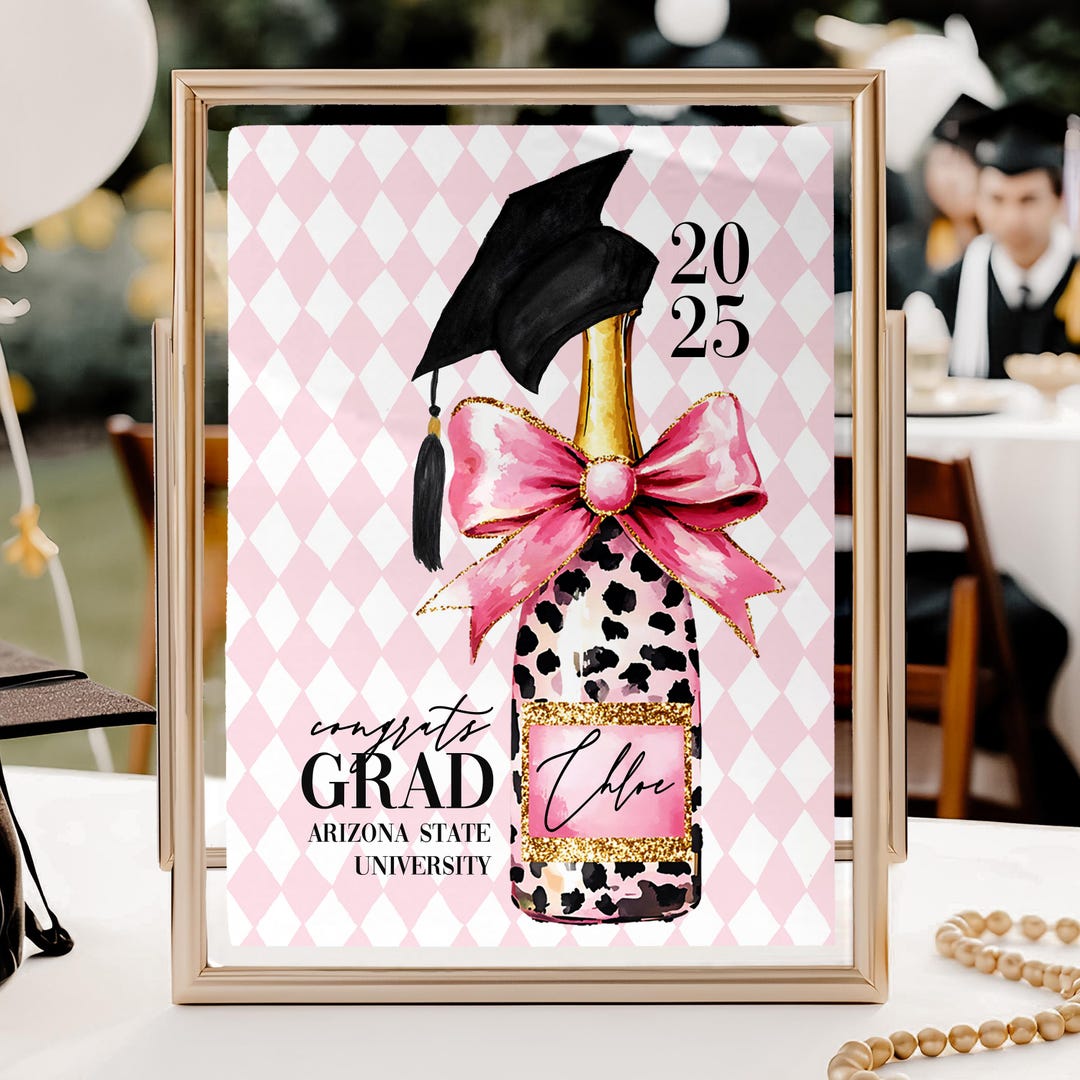 Custom Printed Graduation Table Sign, Personalized Graduate, Grad Party ...