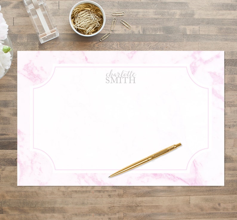 Personalized Desk Paper Pad Desk Calendar Custom Monogram Etsy