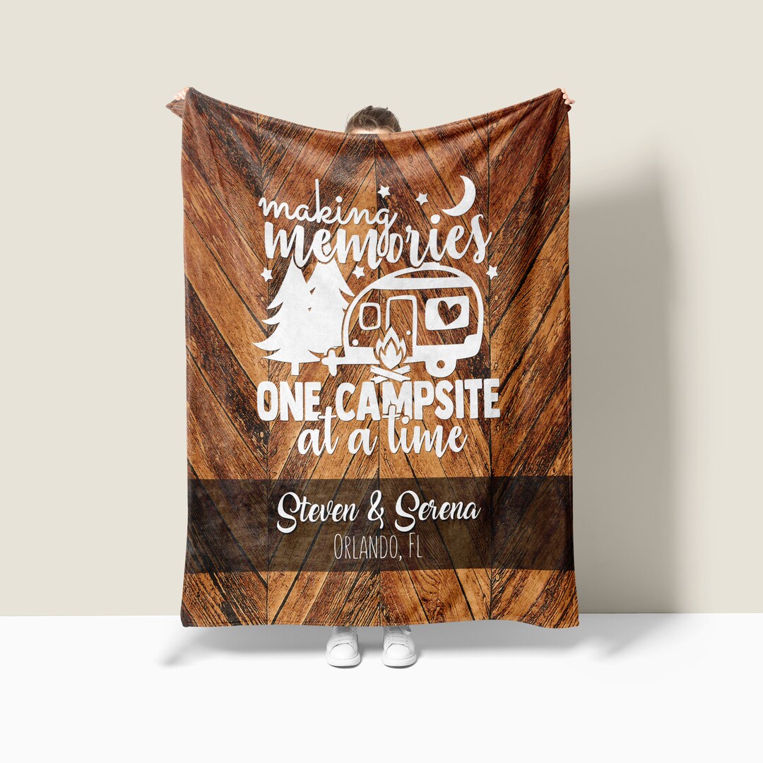 Making Memories Camping Blanket, Personalized Motorhome Blanket, Custom