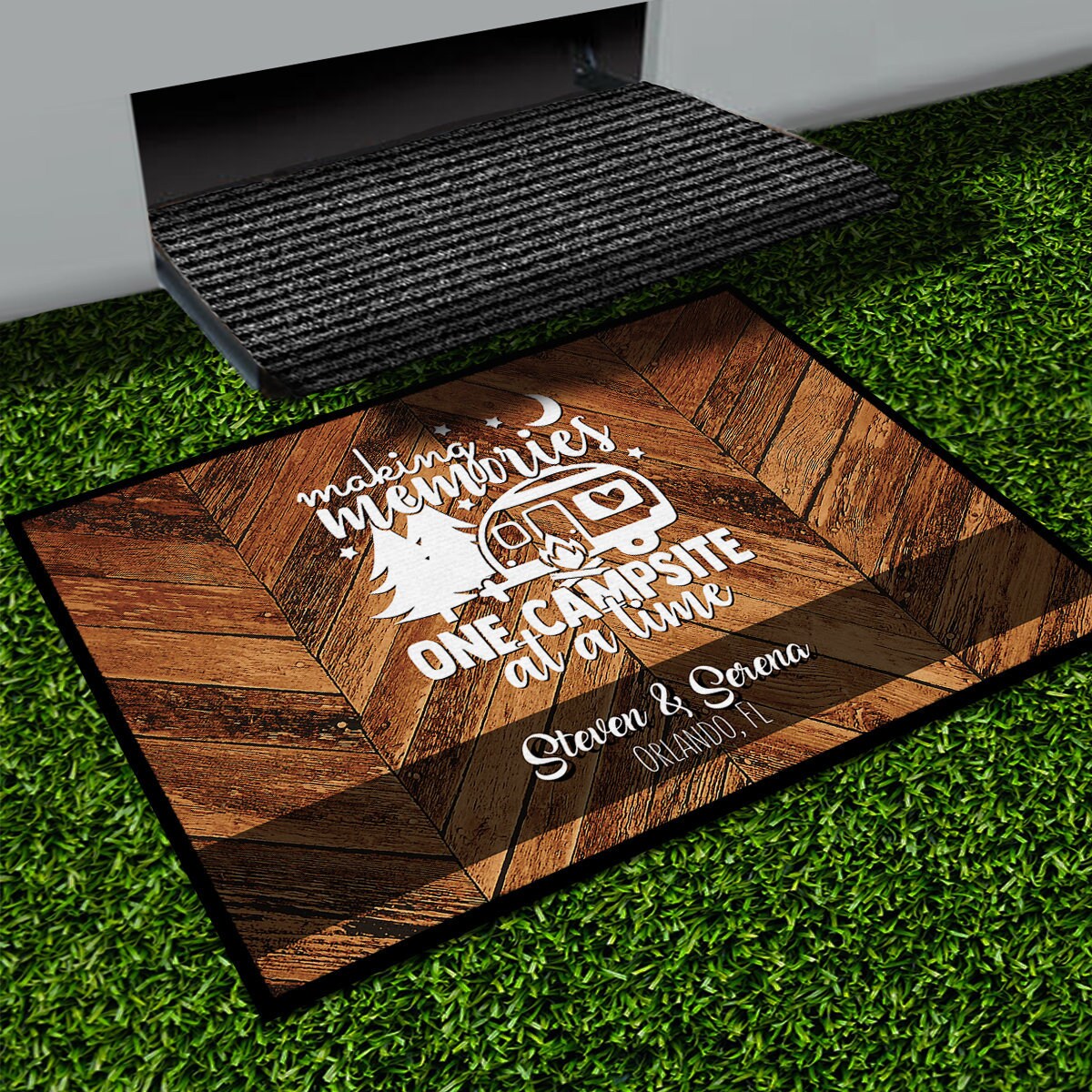 Personalized Camping Mat Custom Camp Site Door Mat Monogram Etsy