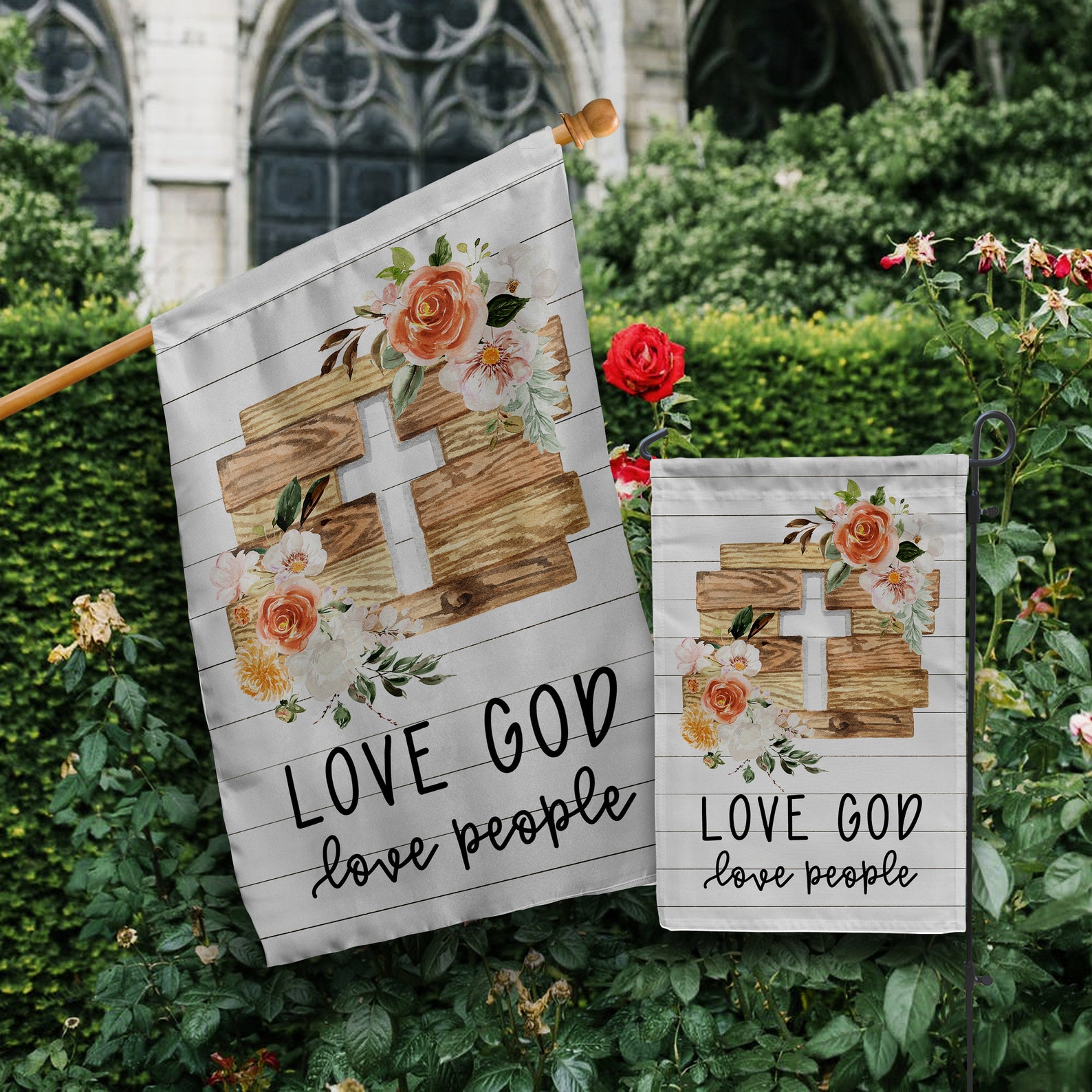 Religious Garden Flag Spiritual Garden Flags Scripture Gift Etsy