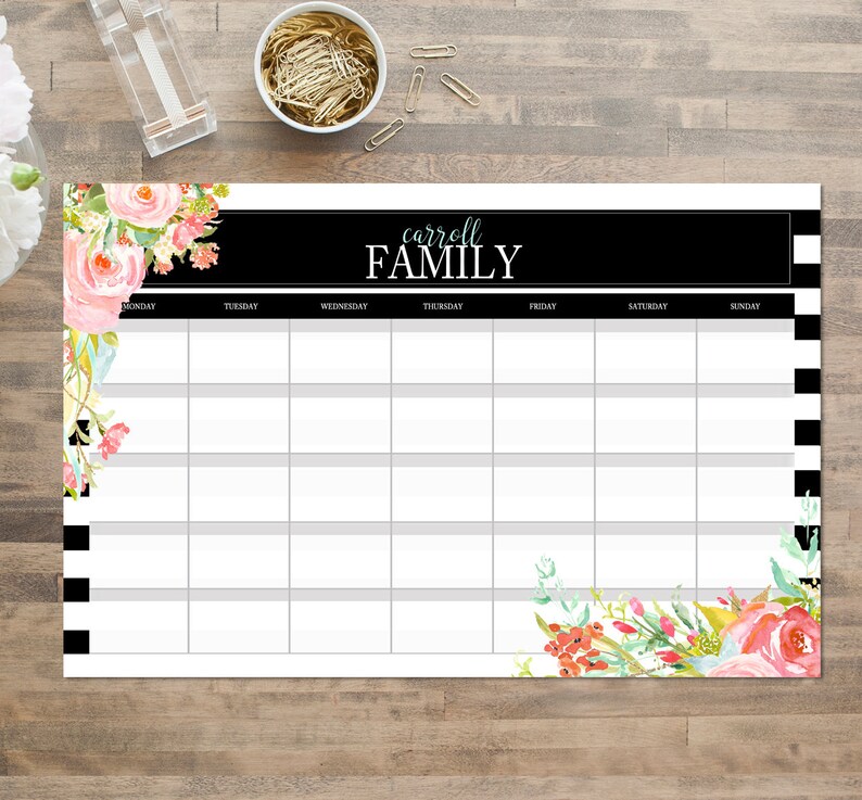 Personalized Desk Paper Pad Desk Calendar Custom Monogram Etsy
