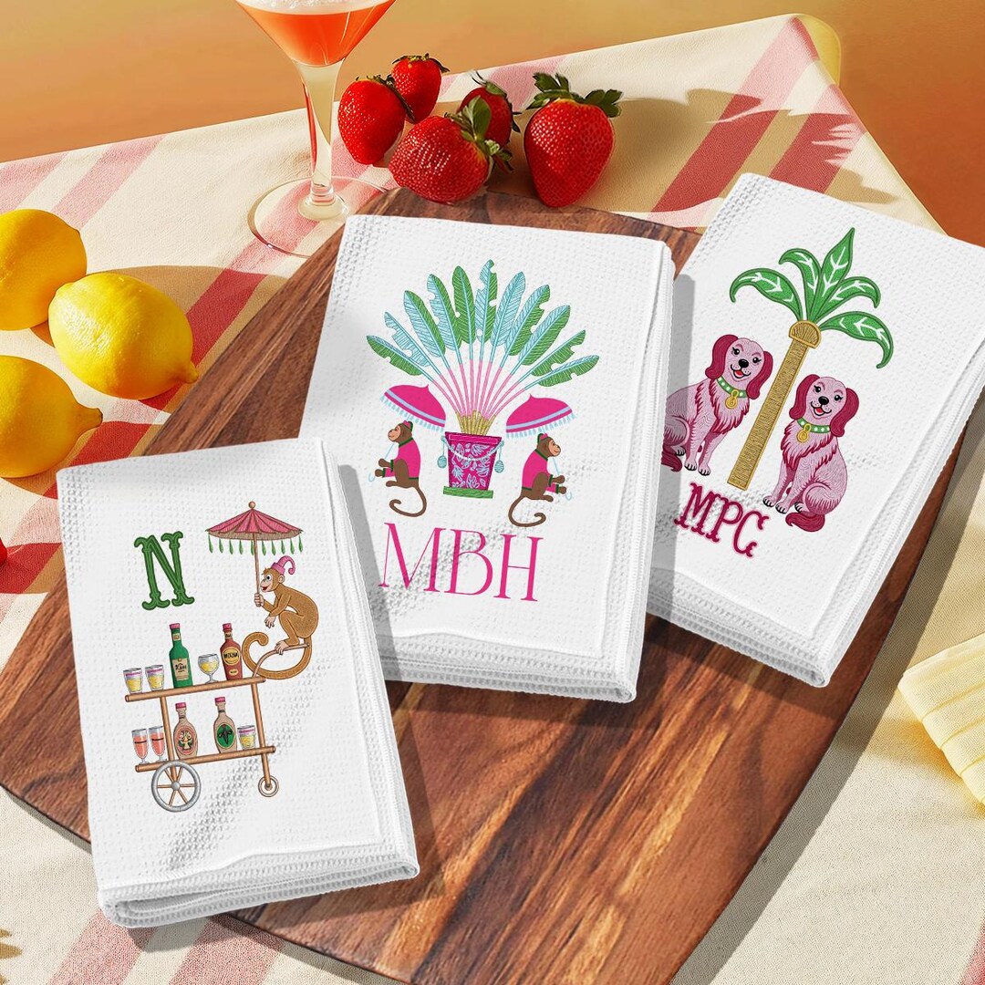Personalized Kitchen Towels, Custom, Bar Cart, Dish Towel, Party, Gift ...
