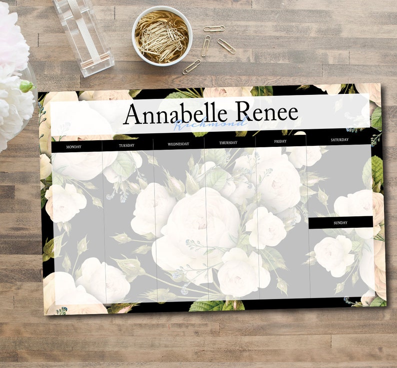 Personalized Desk Paper Pad Calendar Custom Monogram Image 0