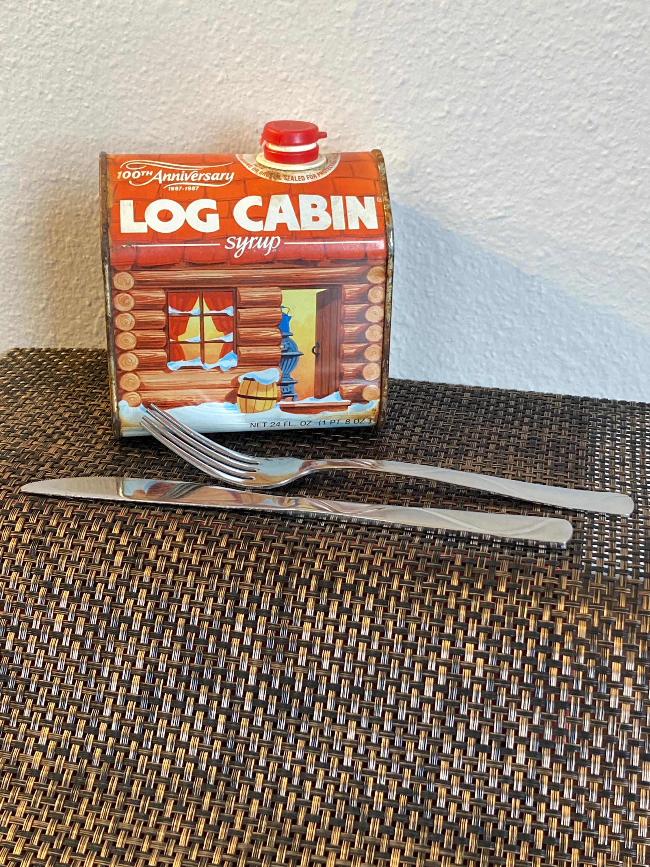 Vintage Log Cabin Syrup Tin - Etsy