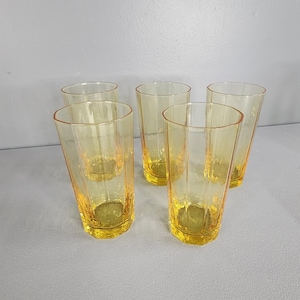 Set of 5 Amber Drinking Glasses