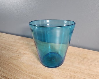 Blue Glass Bowl Vase