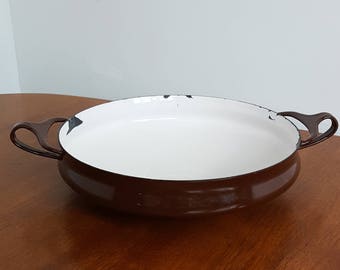 Dansk Kobenstyle Brown Enamel Paella Pan