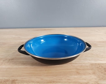 Vintage Blue Enamel Cookware Pan