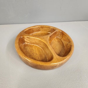 Dansk Divided Teak Tray Bowl image 1