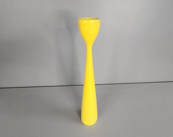 Tall Yellow Danish Modern Candle Holder - 11.5"