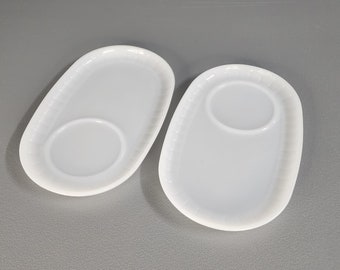 Set of 2 Federal Milk Glass Snack Plate