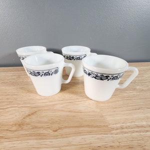 Vintage Pyrex Old Town Blue Coffee Mugs