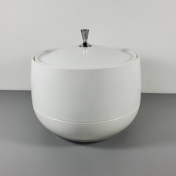 White Mid Century Ice Bucket