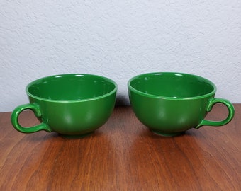 Set of 2 Homer Laughlin Rhythm Green Tea Cups