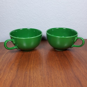 Set of 2 Homer Laughlin Rhythm Green Tea Cups image 1