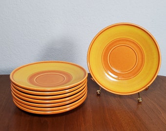 One Metlox Poppy Trail for Vernon Ware Orange and Yellow Saucer Plate