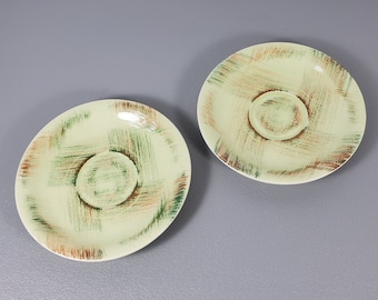 Set of 2 Vernon Ware Raffia Saucer Plates