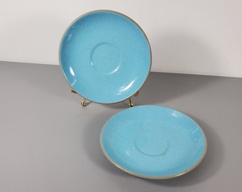 Set of 2 Harkerware Blue Saucer Plates