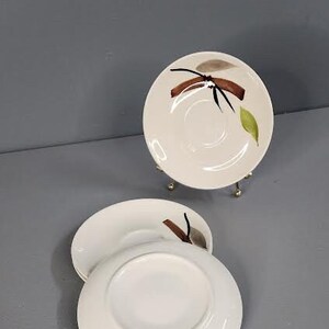 Set of 4 1950s Bamboo Pattern Saucer Plate Set image 2