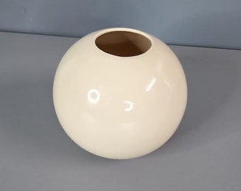 Round Beige Color Mid Century Ceramic Planter
