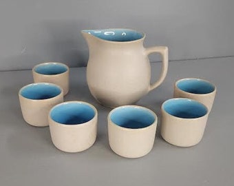 Pigeon Forge Pottery Pitcher and Cup Set