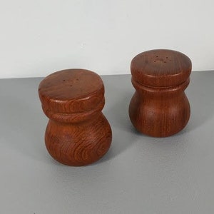 Teak Salt and Pepper Shakers