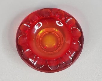 Vintage Red Glass Ashtray
