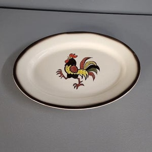 Metlox Poppytrail California Red Rooster 13.5&quot; Platter