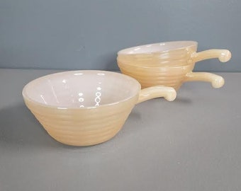 One Anchor Hocking Fire King Peach Lusterware Handled Bowl MULTIPLES AVAILABLE